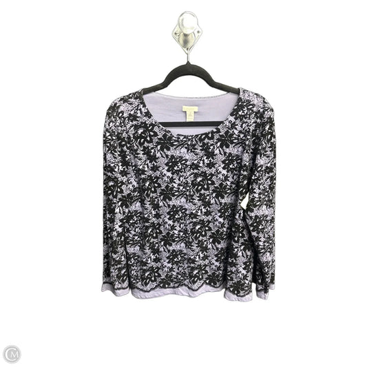 Top Long Sleeve By Chicos In Black & Purple, Size: L