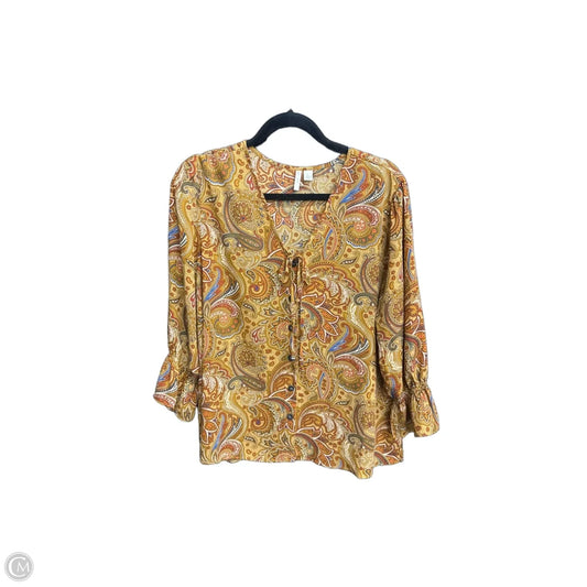 Blouse 3/4 Sleeve By Cato In Paisley Print, Size: L