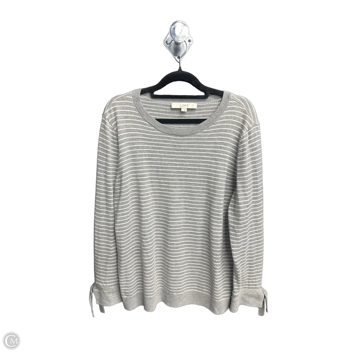 Top 3/4 Sleeve By Loft In Striped Pattern, Size: L