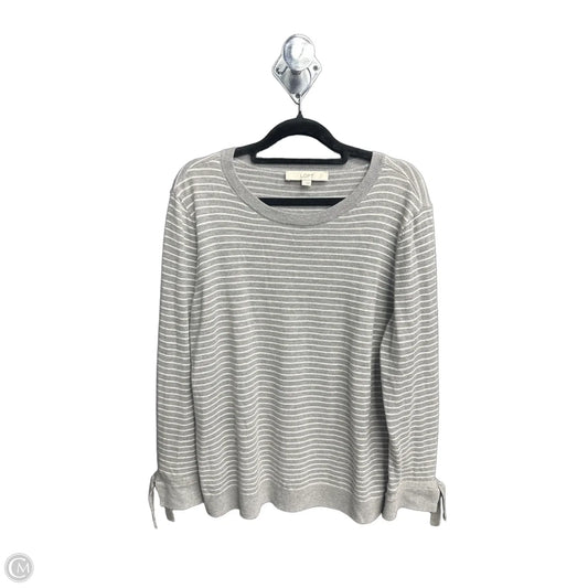 Top 3/4 Sleeve By Loft In Striped Pattern, Size: L