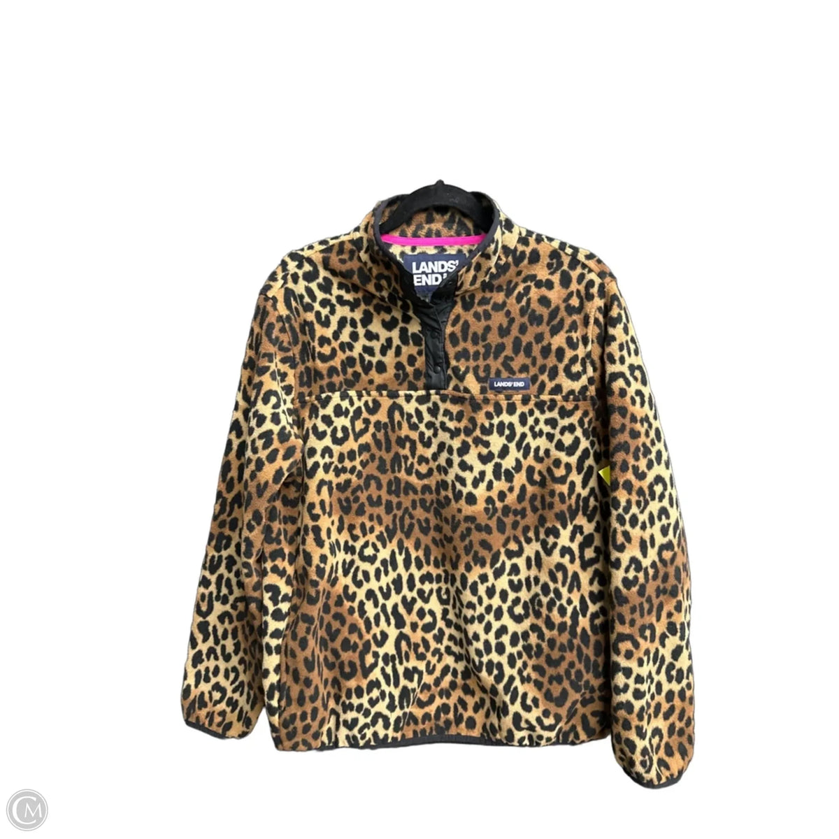 Jacket Fleece By Lands End In Leopard Print, Size: L