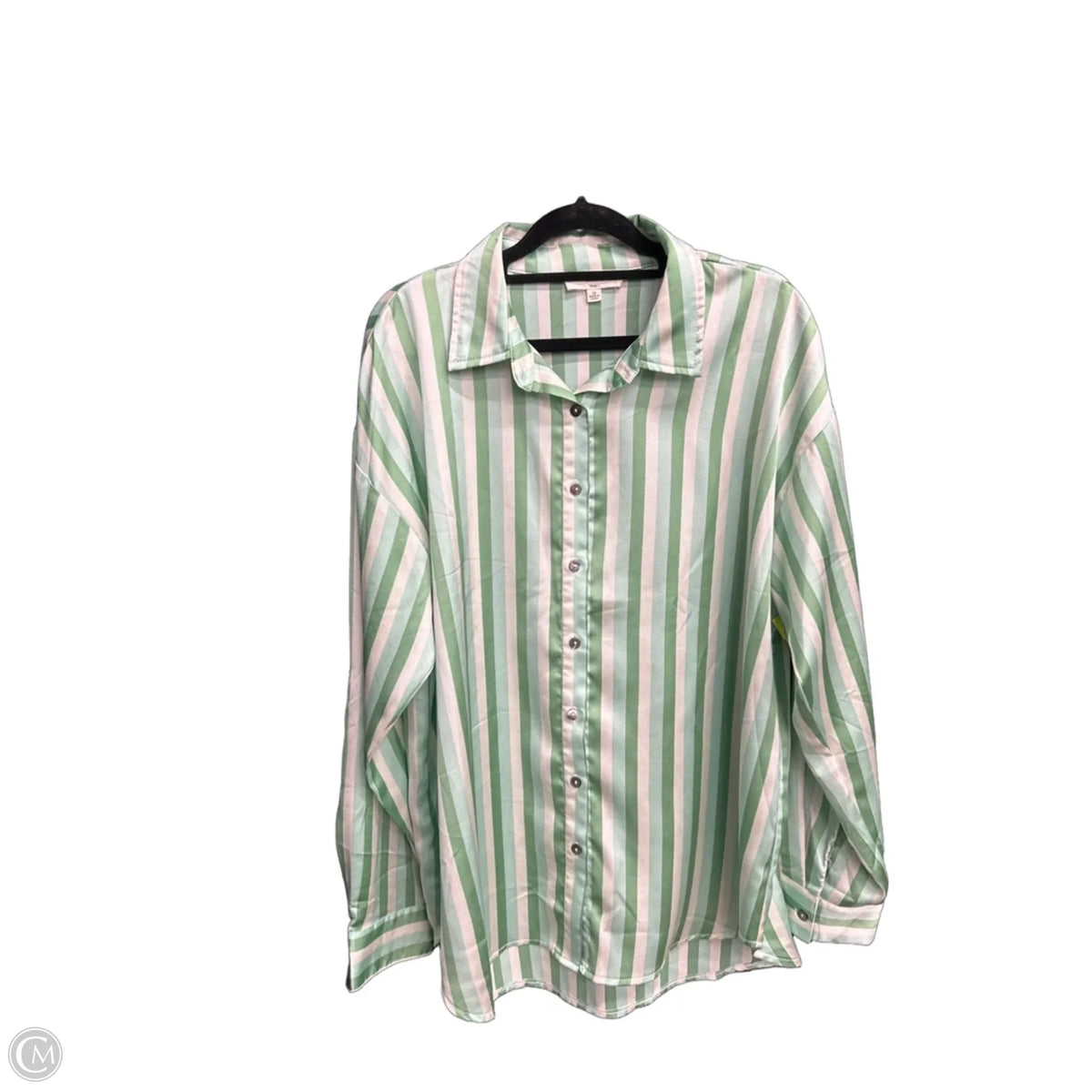 Blouse Long Sleeve By Entro In Striped Pattern, Size: M
