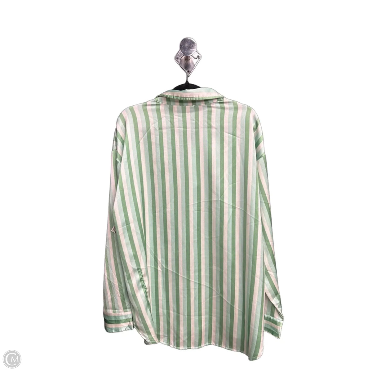 Blouse Long Sleeve By Entro In Striped Pattern, Size: M