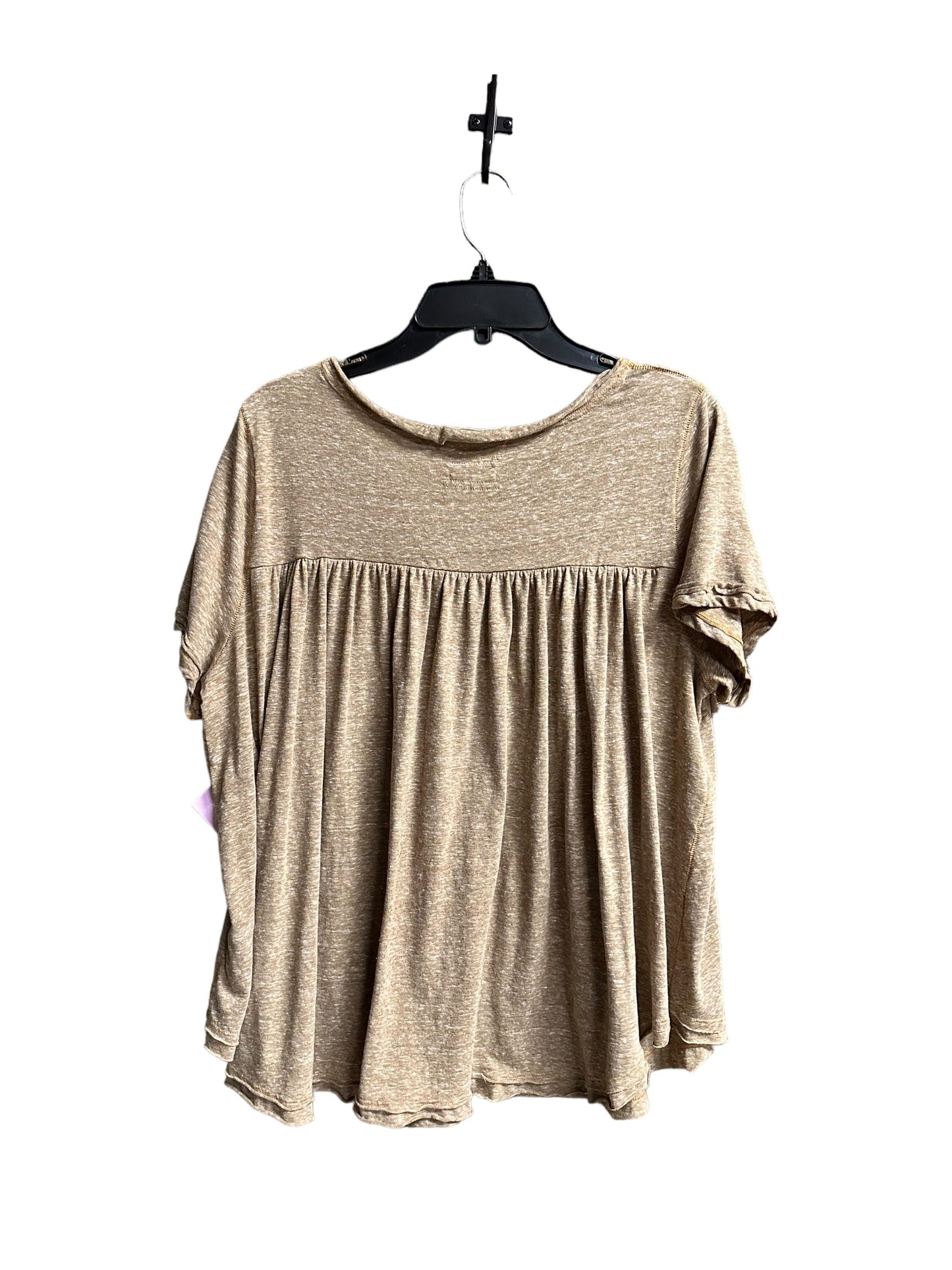 Brown Top Short Sleeve Basic We The Free, Size L