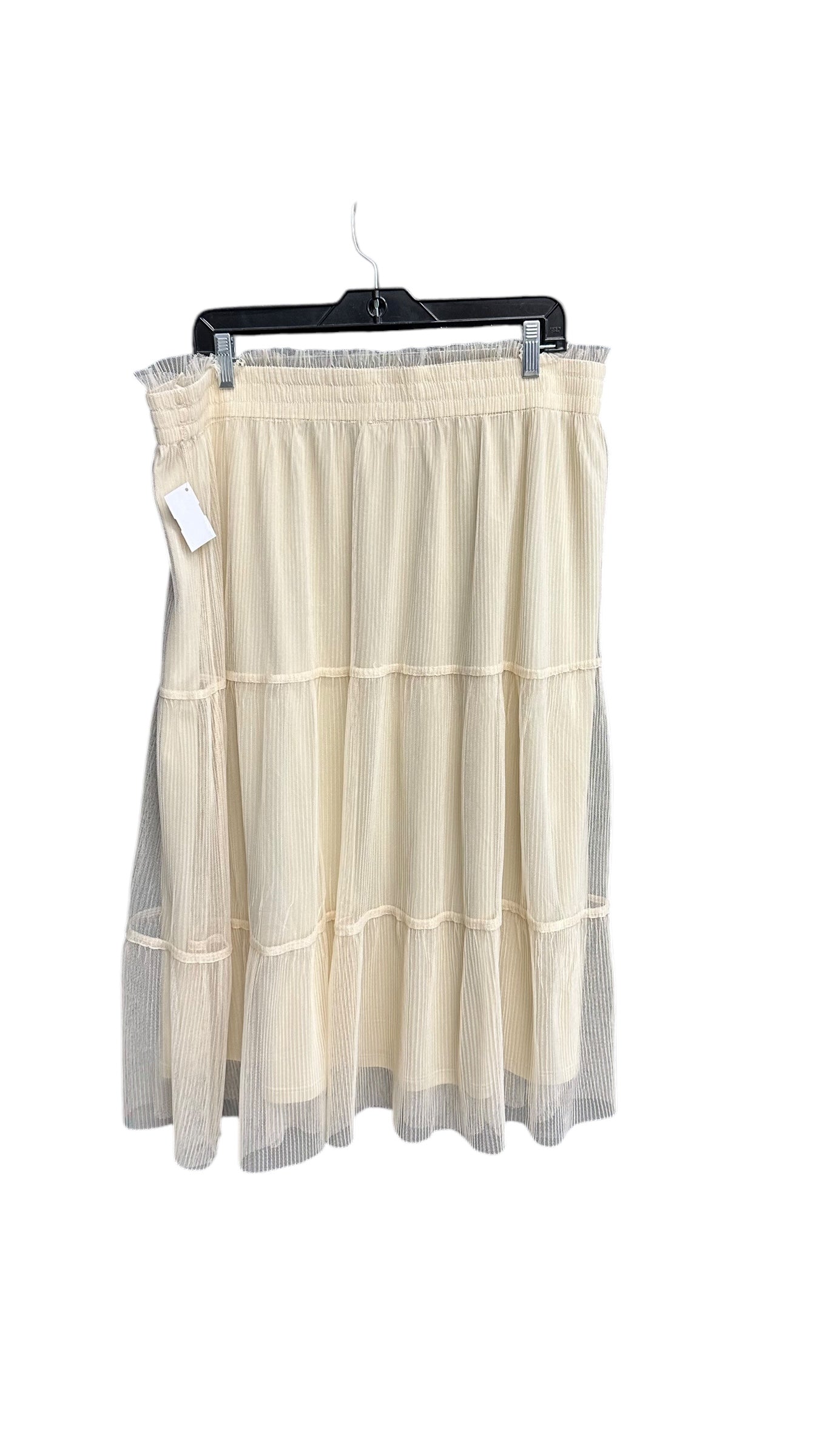 Skirt Midi By Lc Lauren Conrad In Cream, Size: Xl