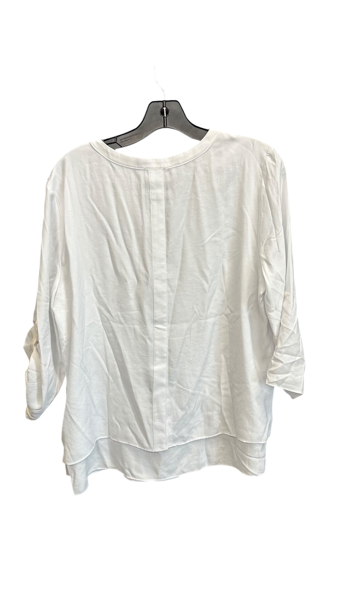 Top 3/4 Sleeve By Chicos In White, Size: M