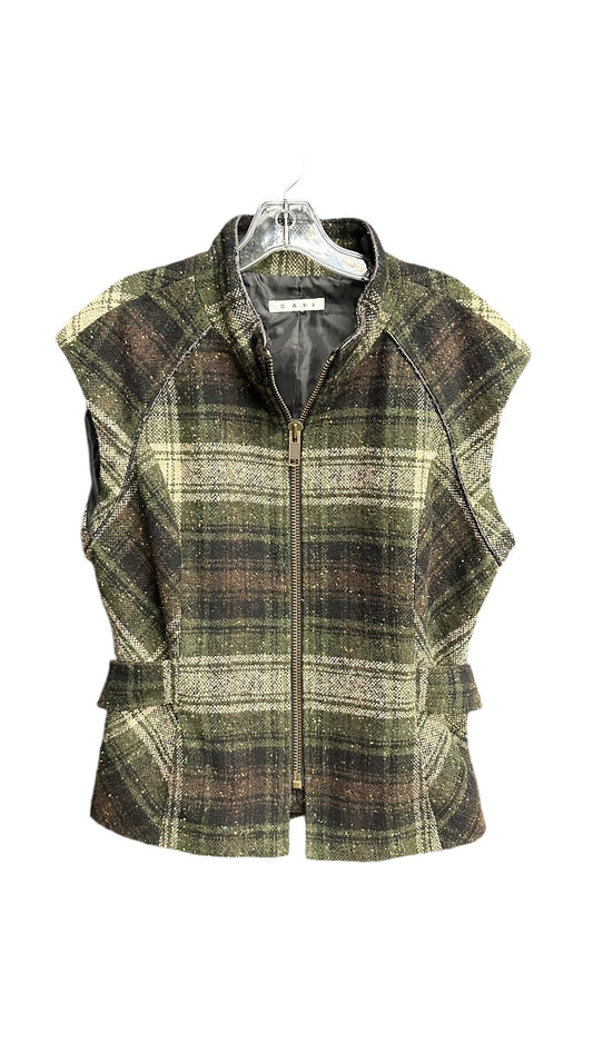 Vest Fleece By Cabi In Plaid Pattern, Size: M