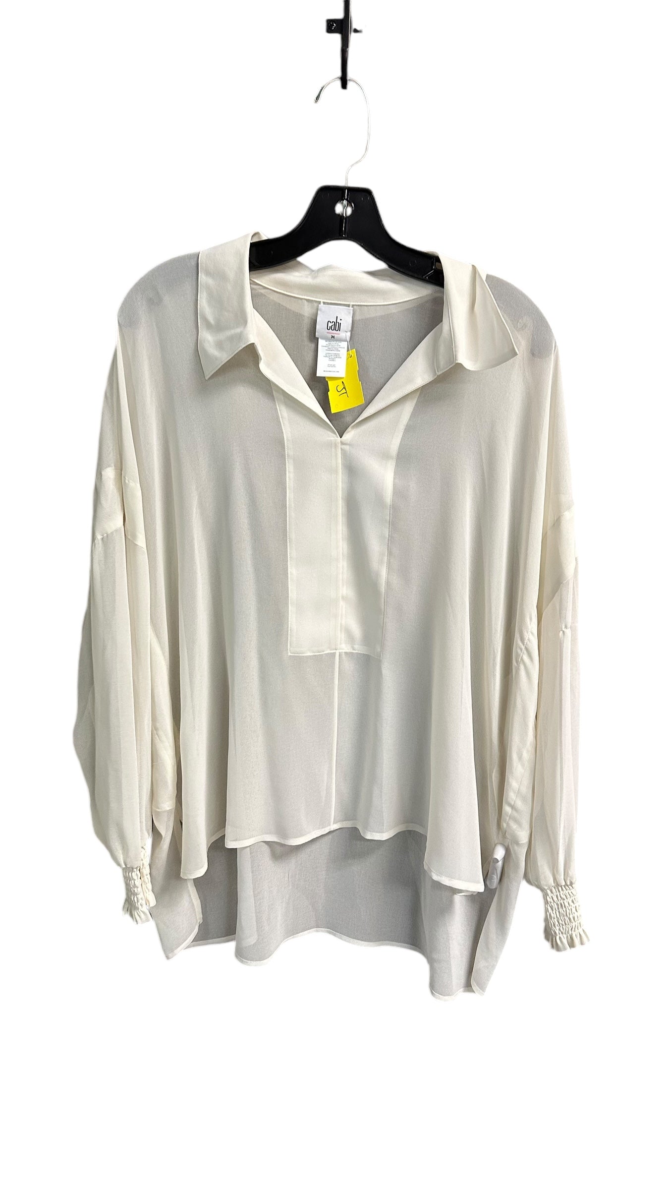 Top Long Sleeve By Cabi In Ivory, Size: M