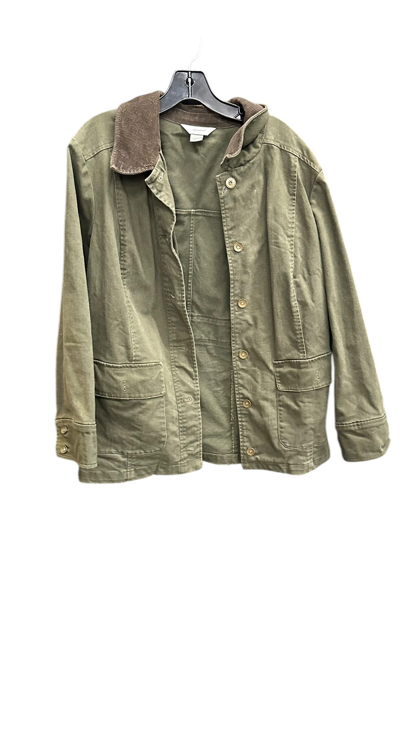 Jacket Denim By Cj Banks In Green, Size: L