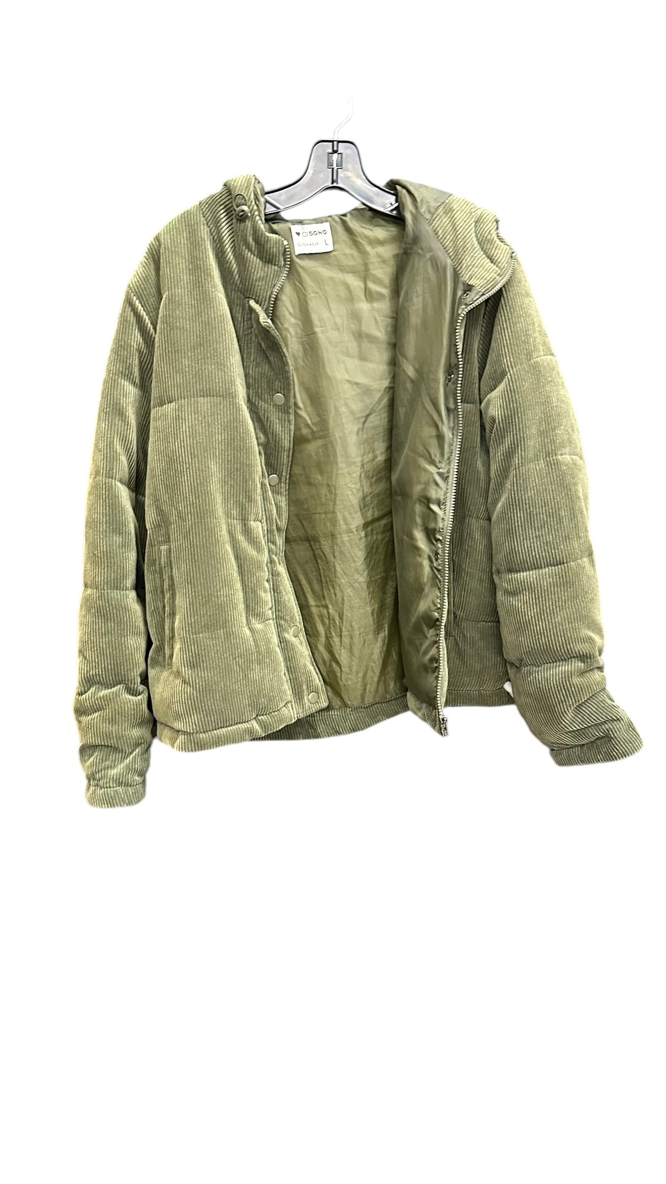 Jacket Puffer & Quilted By Ci Sono In Green, Size: L