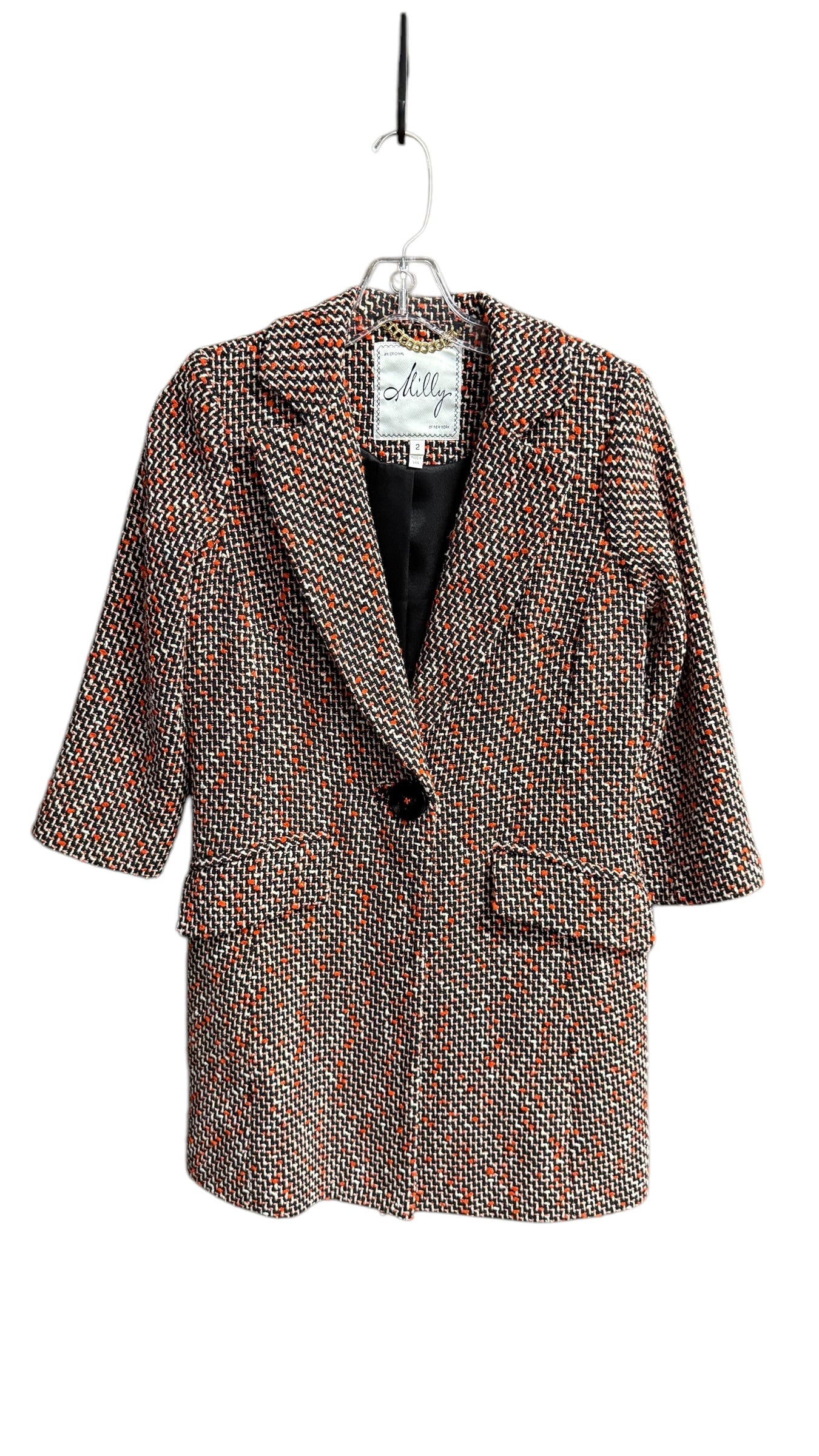 Coat Designer By Milly In Multi-colored, Size: Xs