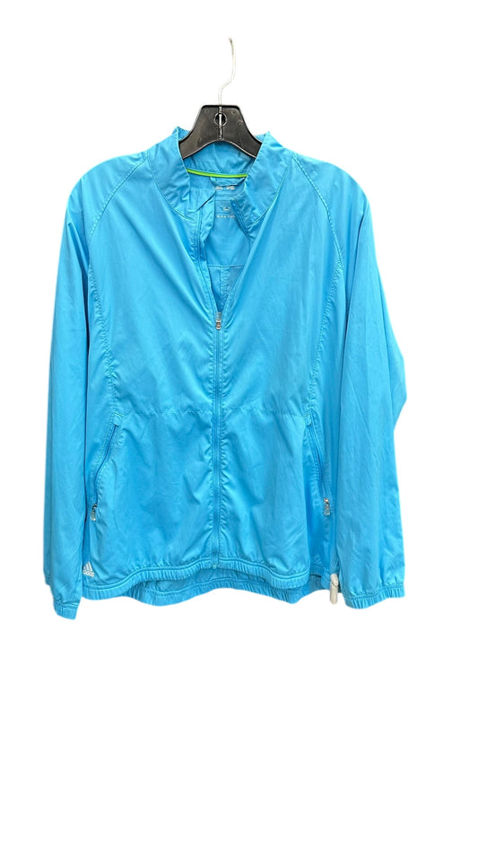 Jacket Windbreaker By Adidas In Blue, Size: L