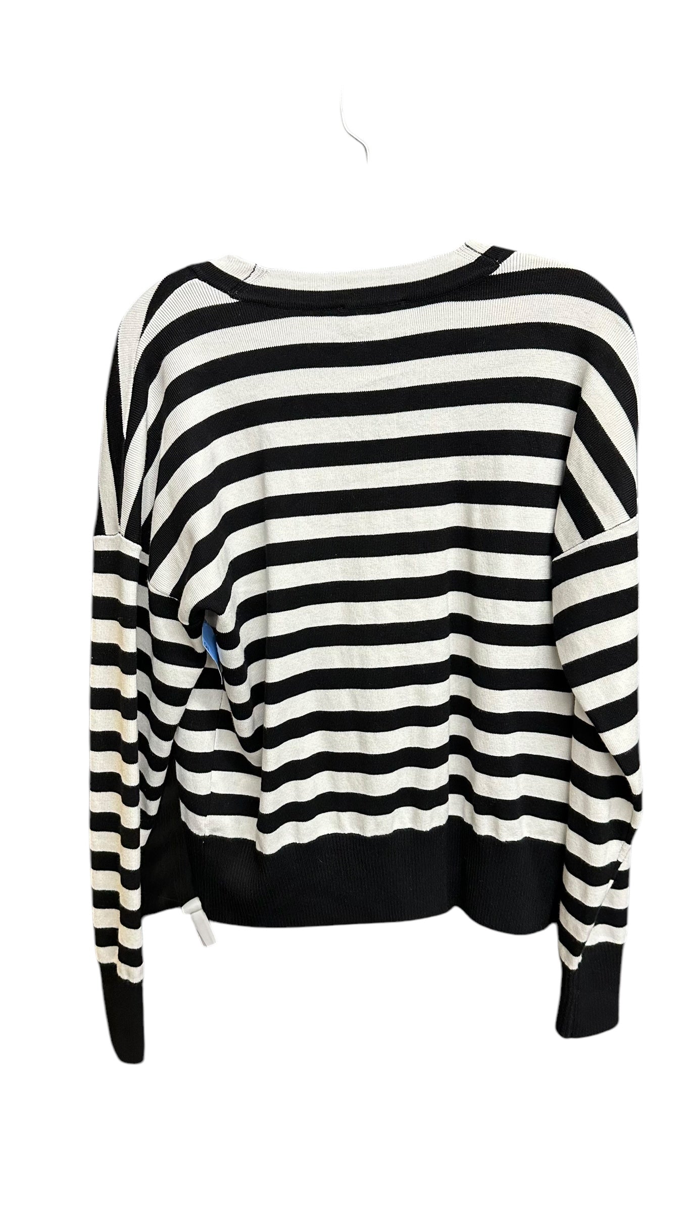 Sweater Cardigan Designer By Karl Lagerfeld In Striped Pattern, Size: M