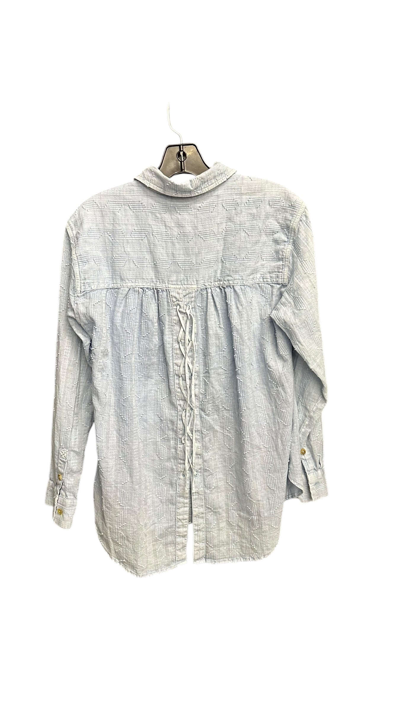 Blouse Long Sleeve By Anthropologie In Blue, Size: Xs