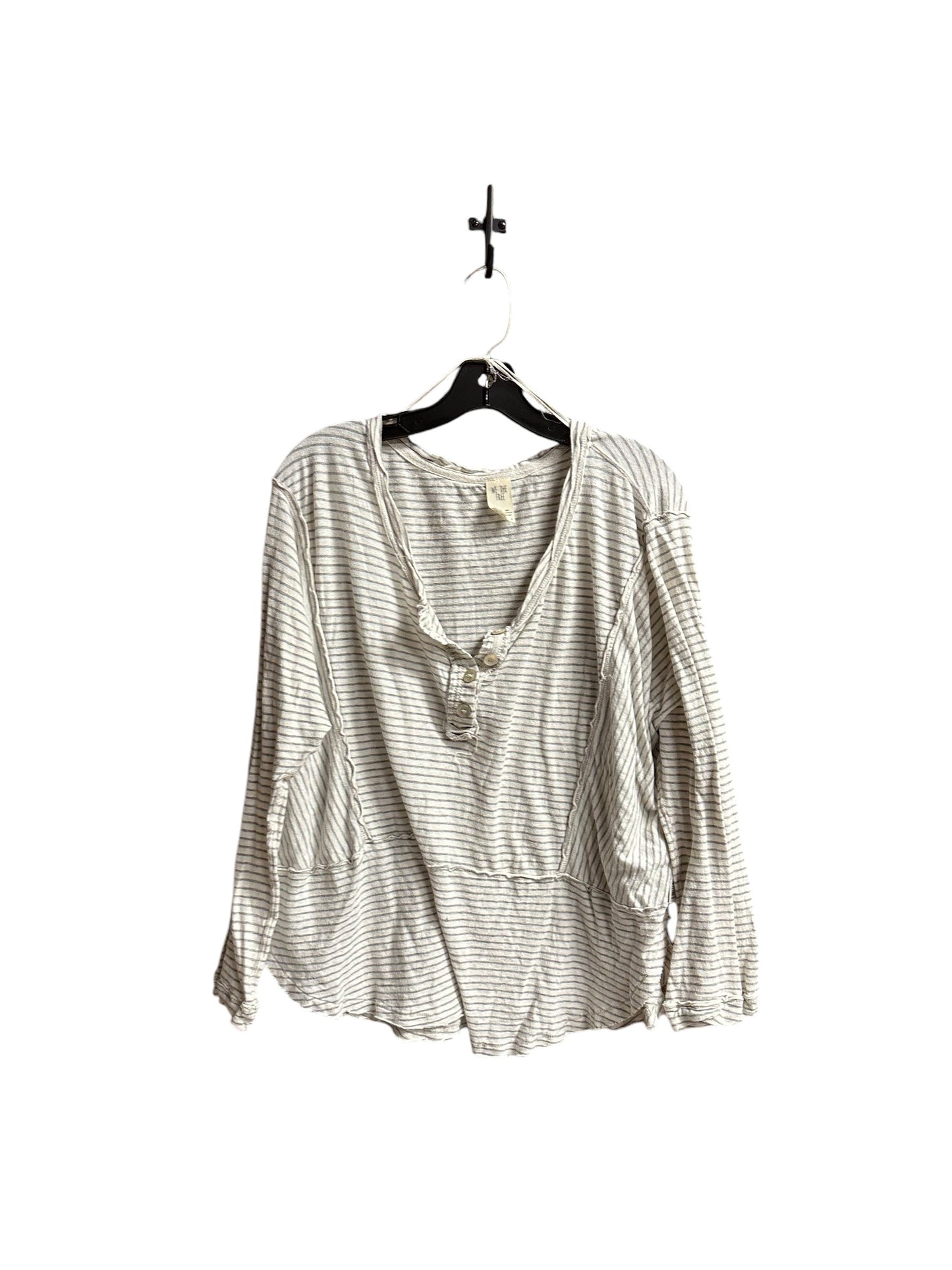 Top Long Sleeve By We The Free In Grey & White, Size: S