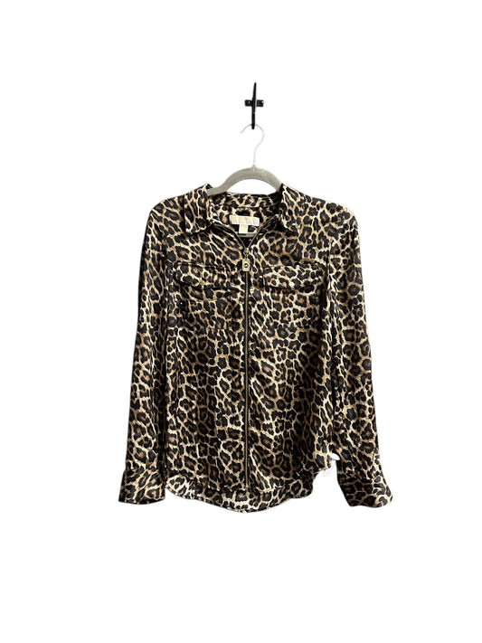 Top Long Sleeve Designer By Michael Kors In Animal Print, Size: S