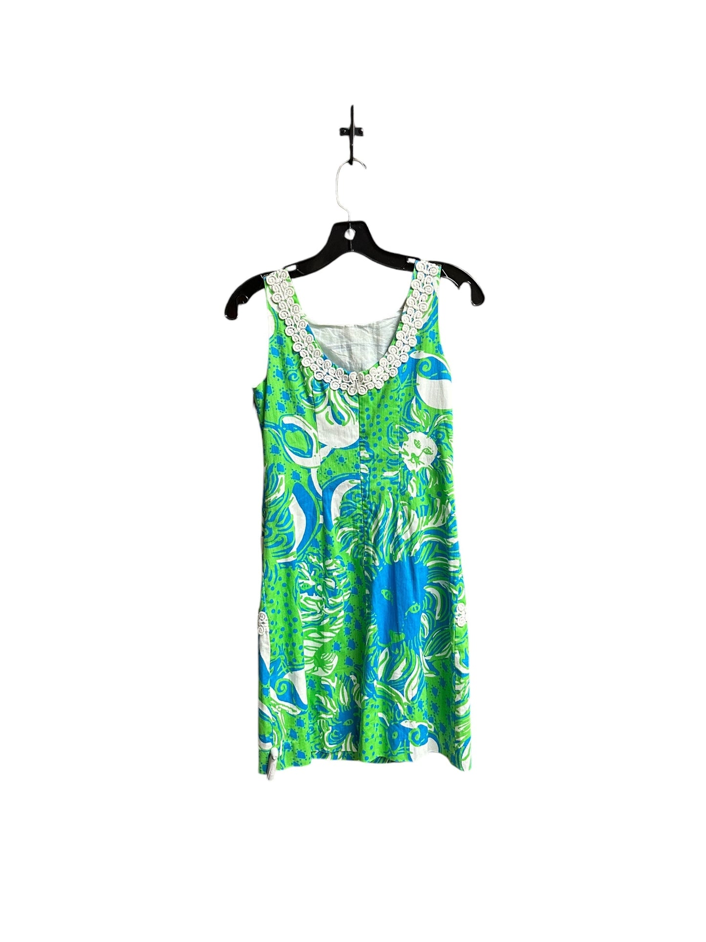 Dress Casual Short By Lilly Pulitzer In Blue & Green, Size: 0