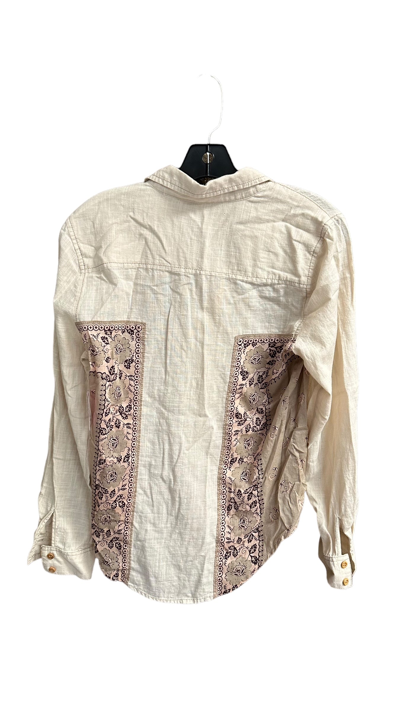 Cream Top Long Sleeve Free People, Size Xs