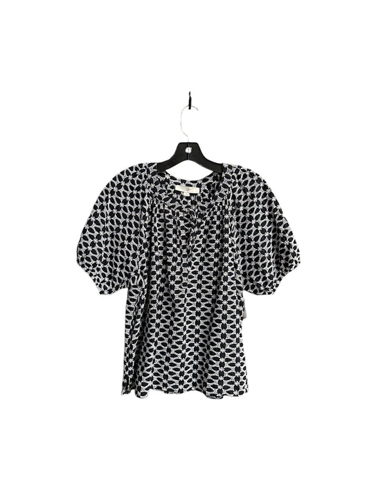 Top Short Sleeve By Loft In Black & White, Size: L