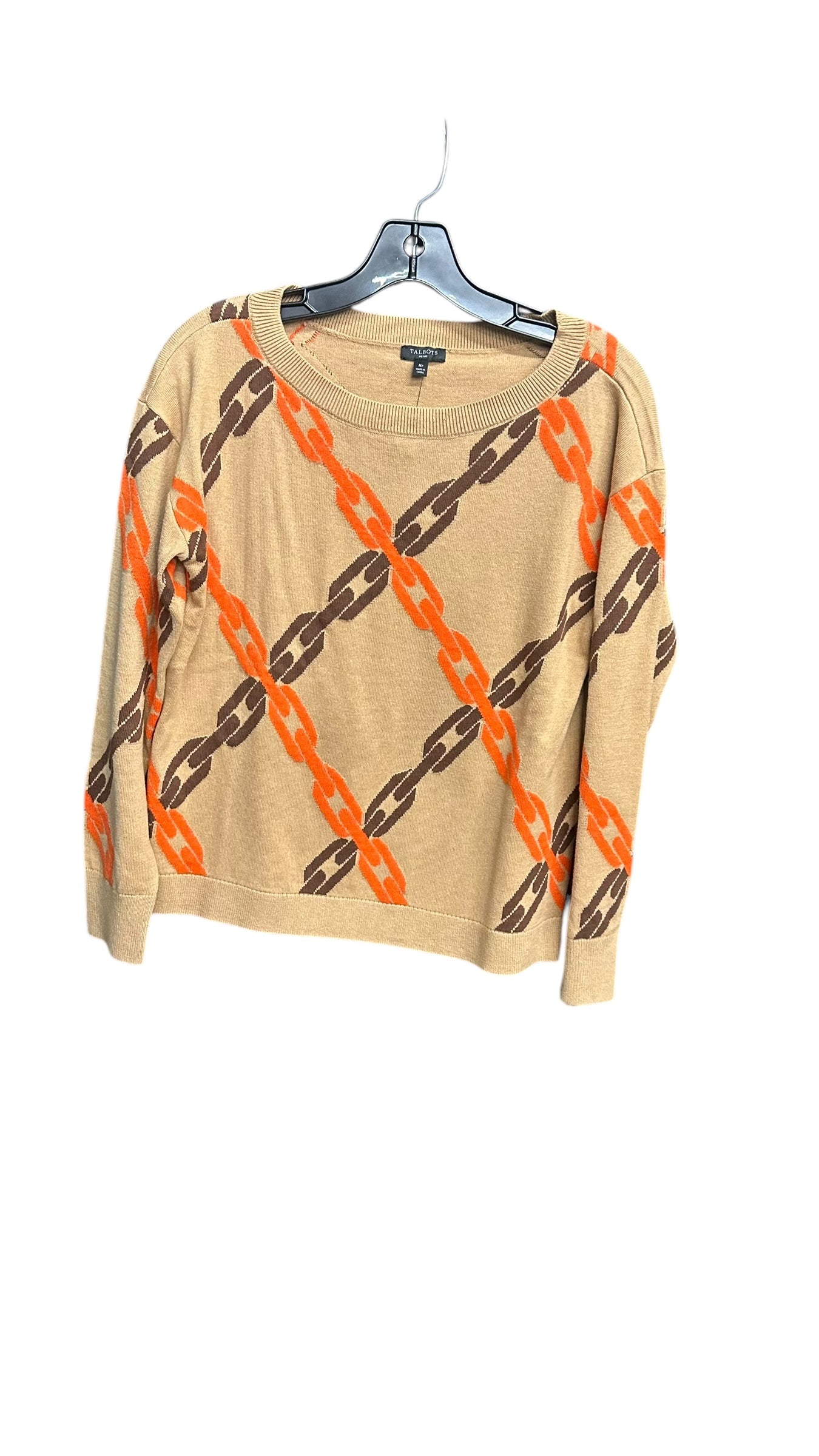 Sweater By Talbots In Brown & Orange, Size: M