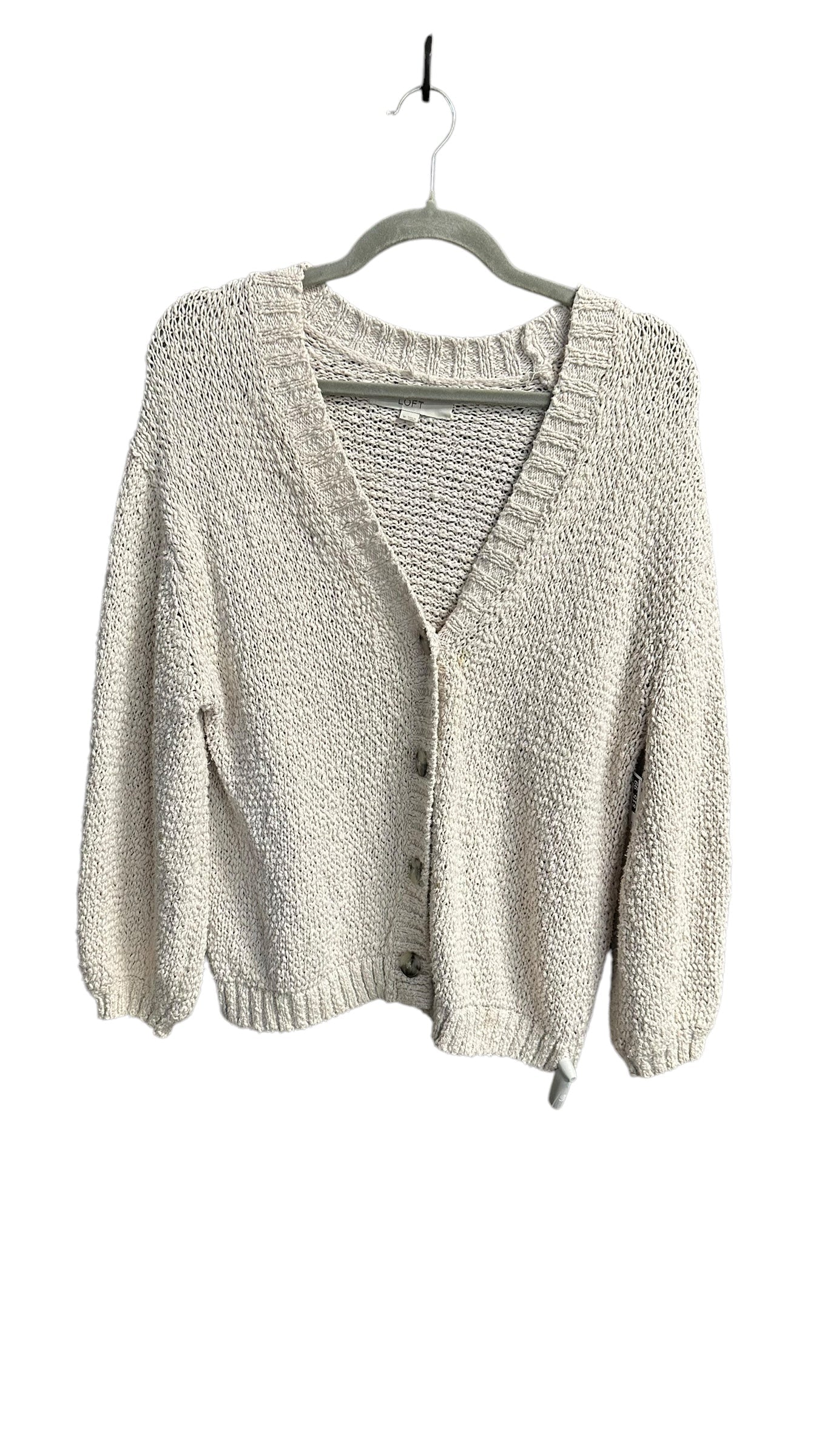 Cardigan By Loft In Cream, Size: M