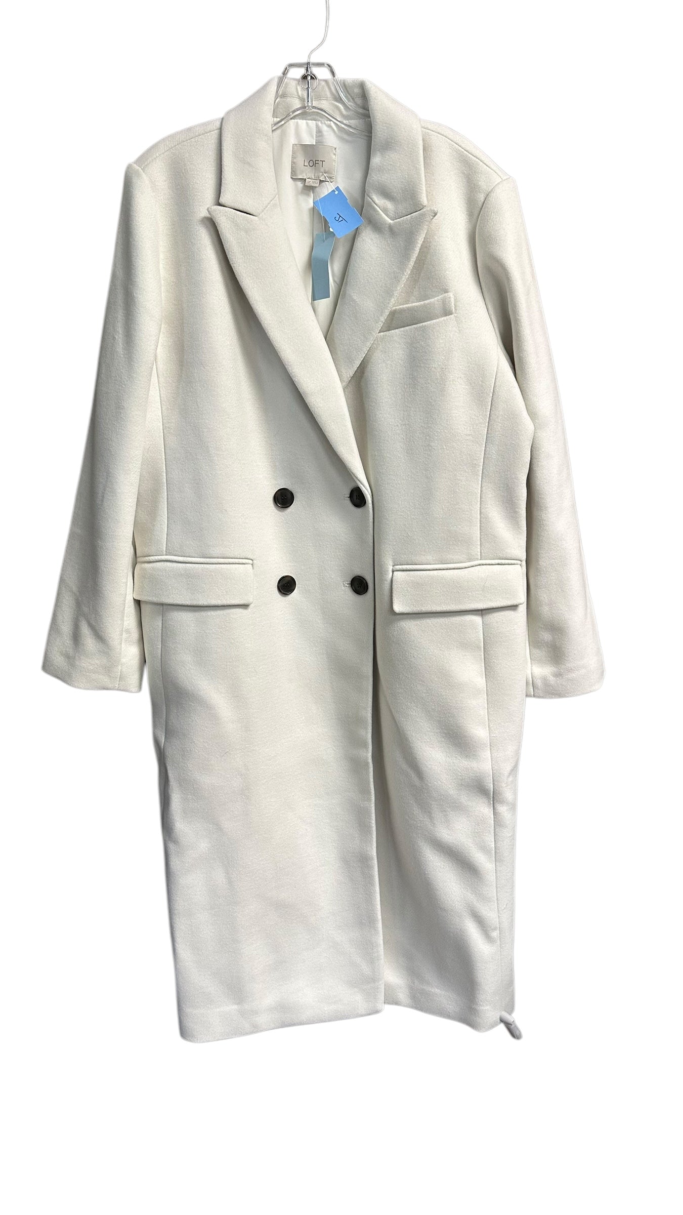 Coat Wool By Loft In Cream, Size: L