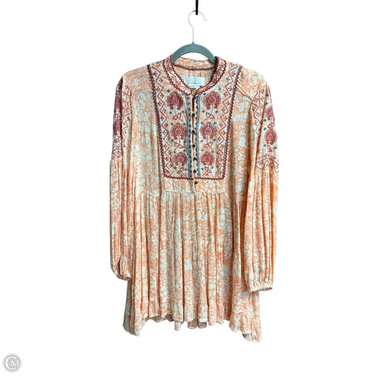 Tunic 3/4 Sleeve By Anthropologie In Orange, Size: M
