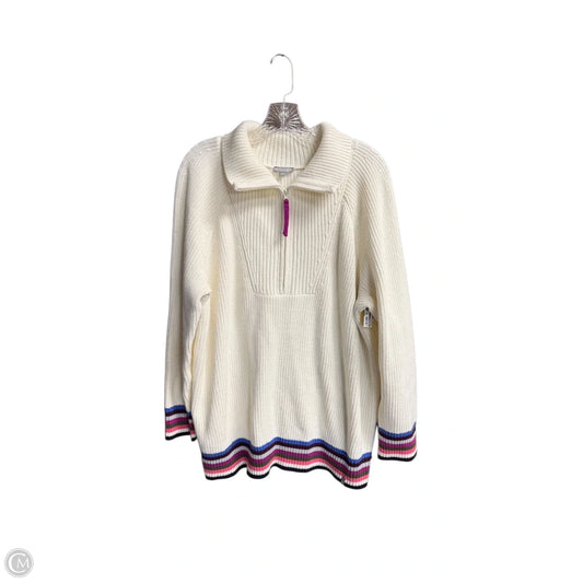 Sweater By Talbots In Purple & White, Size: 2x