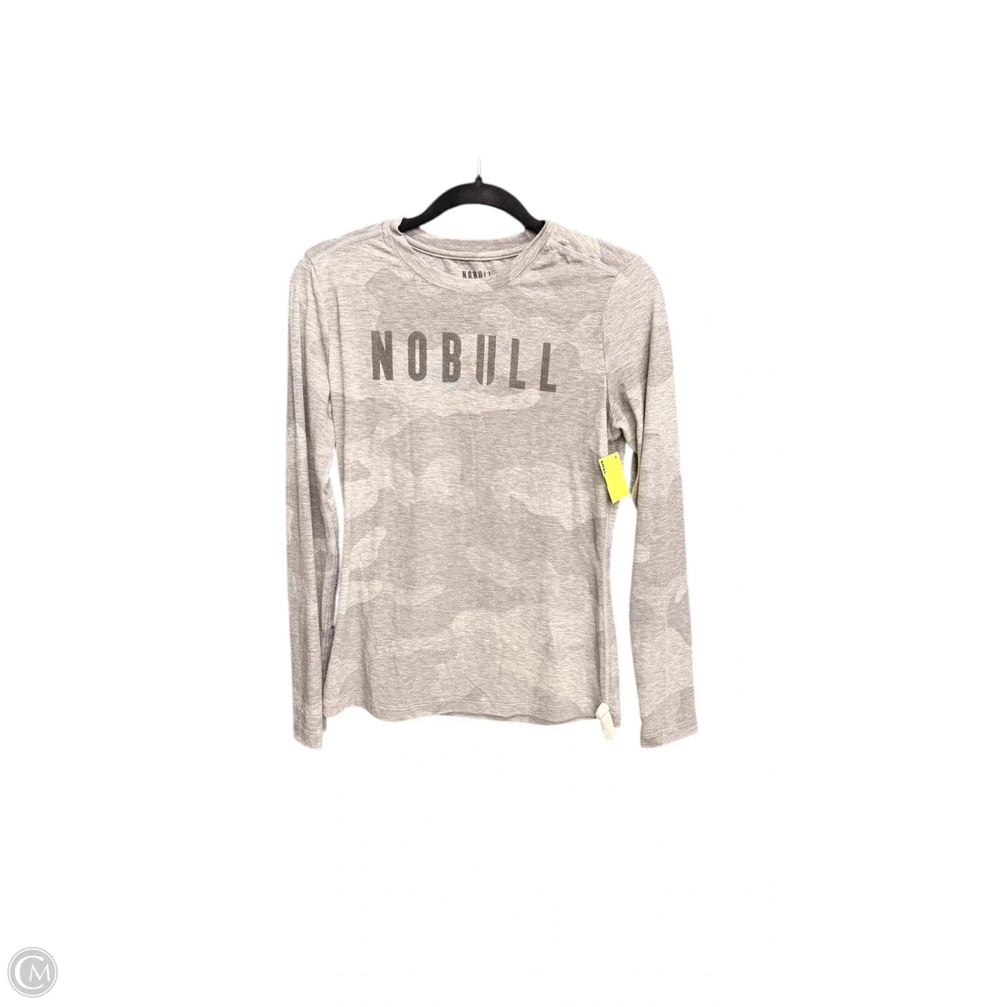 Athletic Top Long Sleeve Collar By Nobull In Grey, Size: Xs