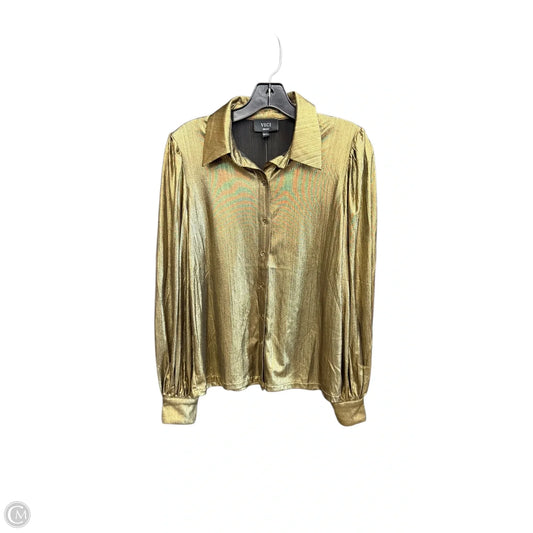 Top Long Sleeve By Vici In Gold, Size: S