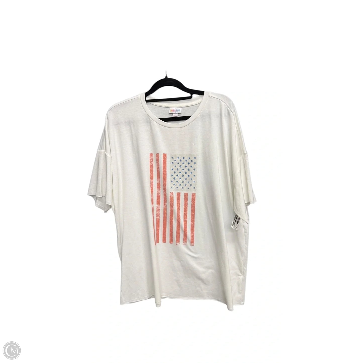 Top Short Sleeve By Lularoe In White, Size: M