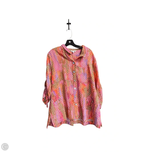 Top 3/4 Sleeve By John Mark In Multi-colored, Size: Xl
