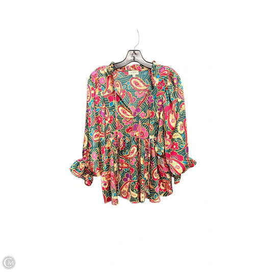 Blouse Long Sleeve By Umgee In Multi-colored, Size: S