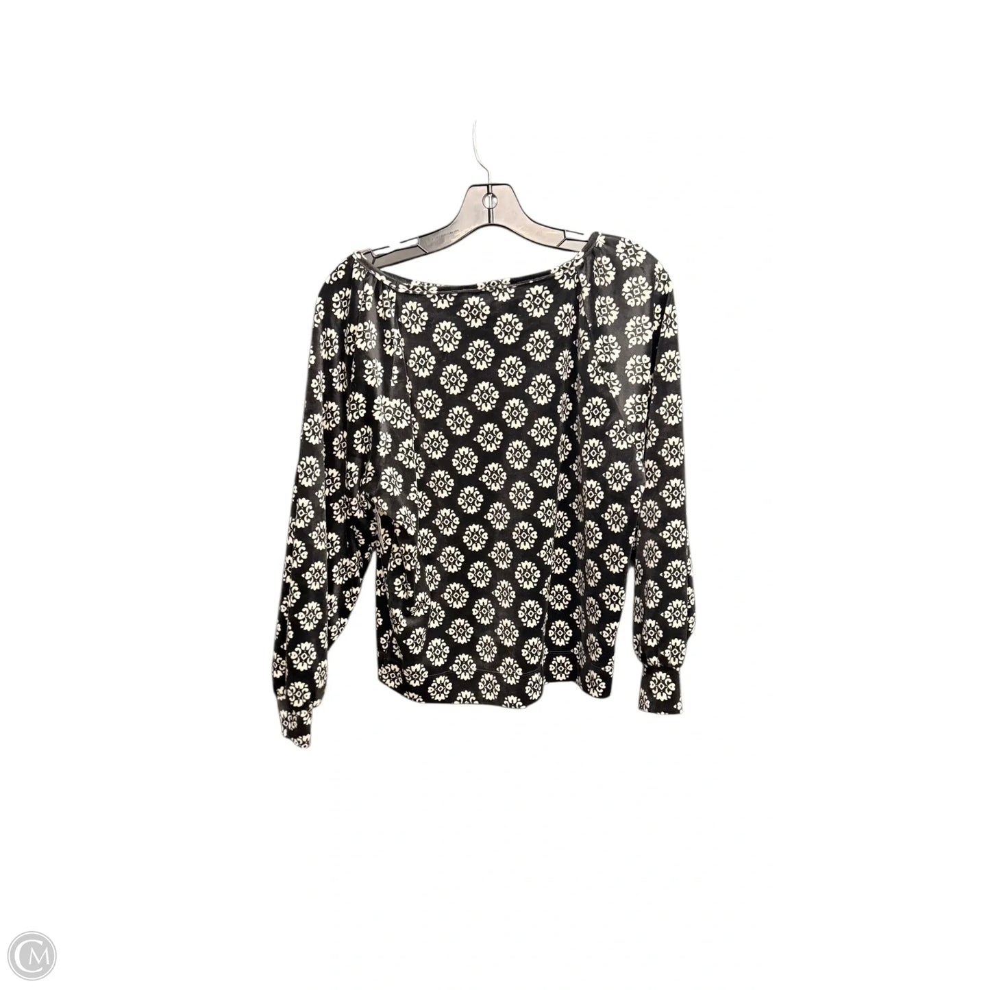 Top Long Sleeve By Loft In Black & White, Size: S