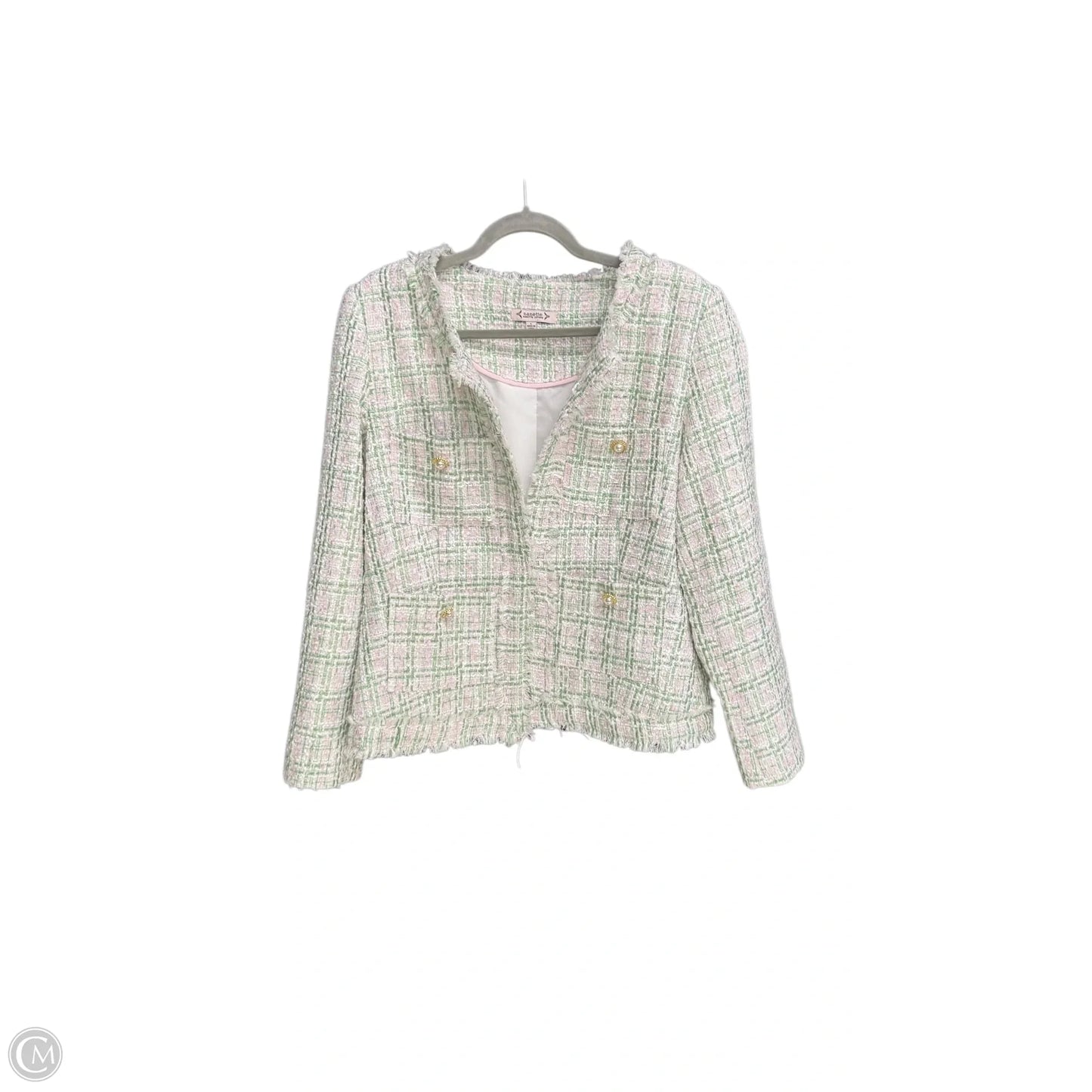 Blazer By Nanette By Nanette Lepore In Green & Pink, Size: L