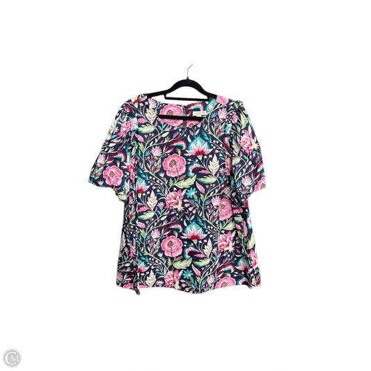 Top Short Sleeve By Crown And Ivy In Floral Print, Size: 1x