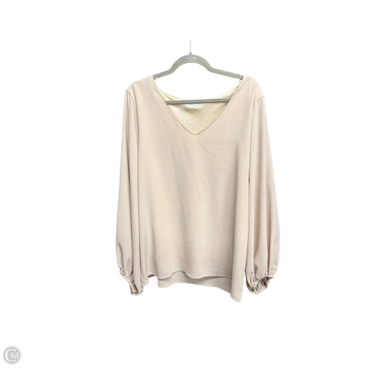 Top Long Sleeve By Clothes Mentor In Beige, Size: L