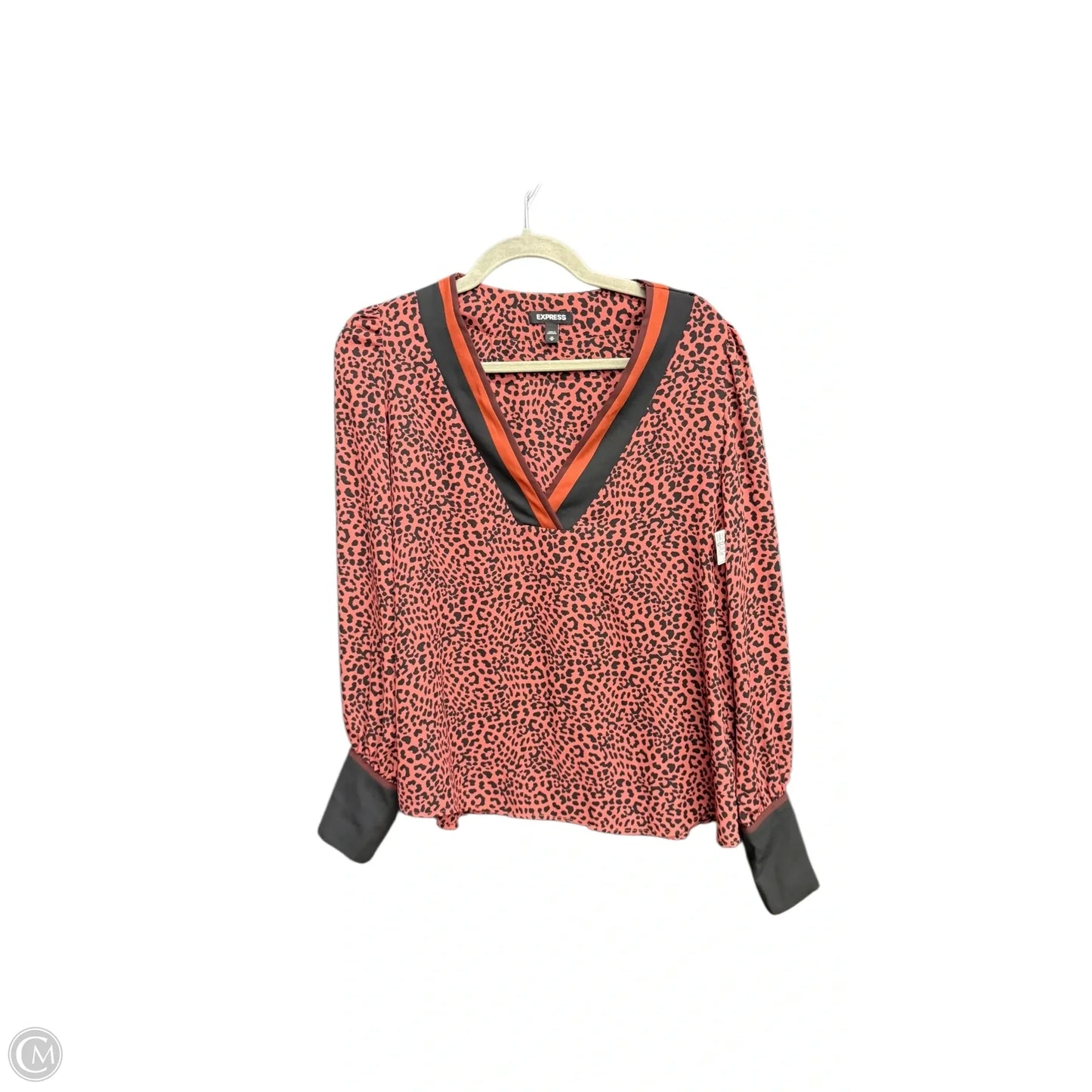 Top Long Sleeve By Express In Leopard Print, Size: M