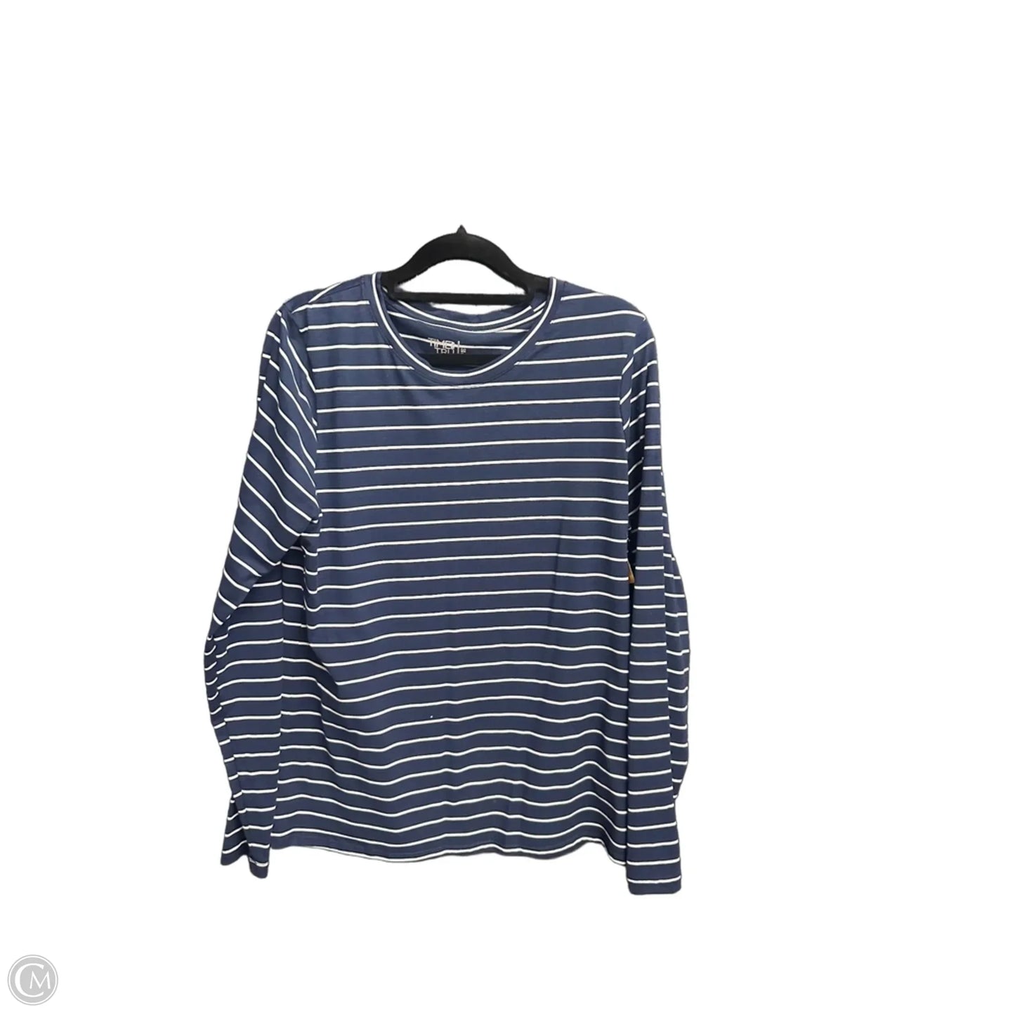 Top Long Sleeve By Time And Tru In Striped Pattern, Size: M