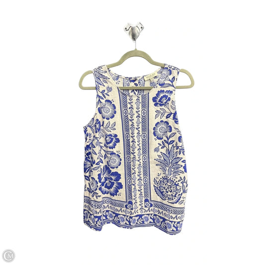 Top Sleeveless By Rachel Zoe In Blue & White, Size: M
