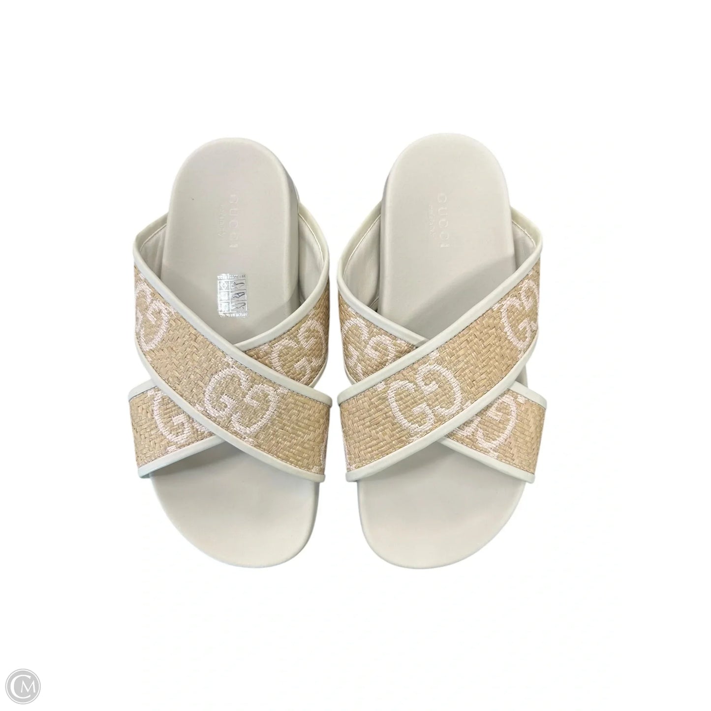 Sandals Luxury Designer By Gucci In Pink & Tan, Size: 8