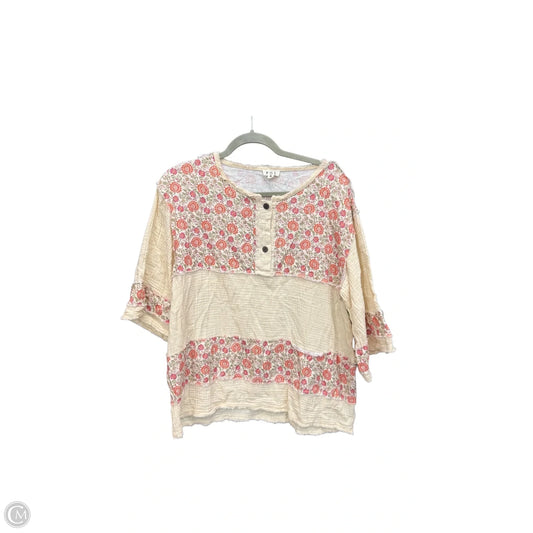 Top Short Sleeve By Pol In Cream, Size: S