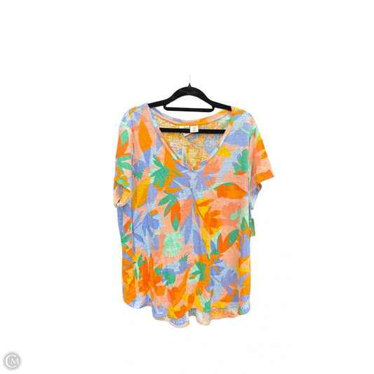 Top Short Sleeve By Joie In Multi-colored, Size: 1x