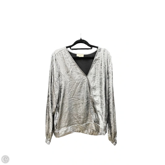 Top Long Sleeve By Loft In Silver, Size: M
