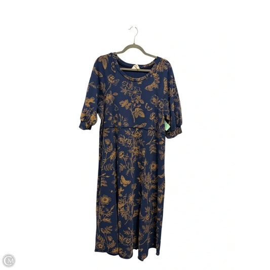 Dress Casual Maxi By Umgee In Blue & Brown, Size: L