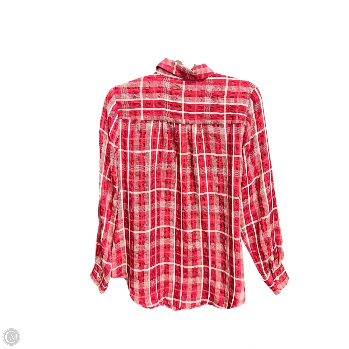 Top Long Sleeve By Chicos In Plaid Pattern, Size: S