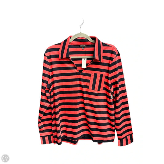 Top Long Sleeve By Talbots In Striped Pattern, Size: M