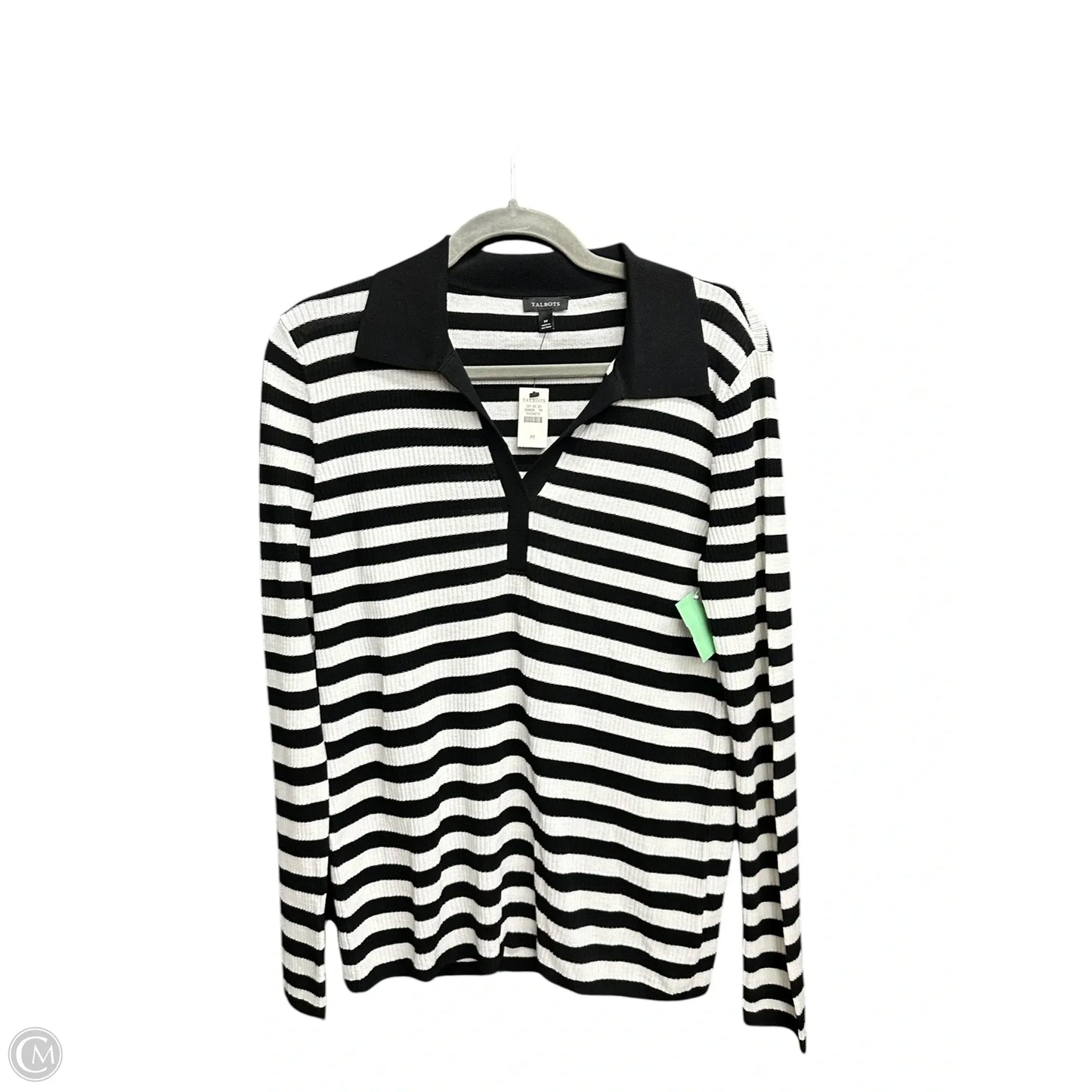 Top Long Sleeve By Talbots In Striped Pattern, Size: M