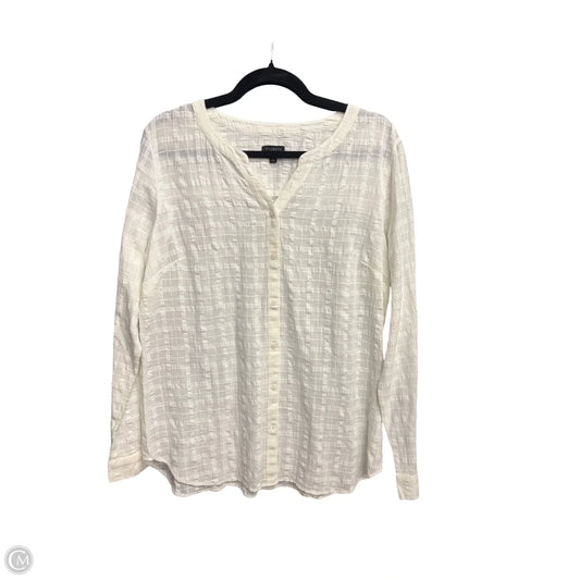 Top Long Sleeve By Talbots In White, Size: M