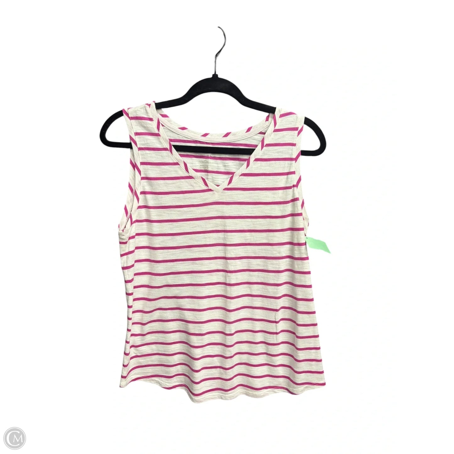 Top Sleeveless By Chicos In Pink & White, Size: S
